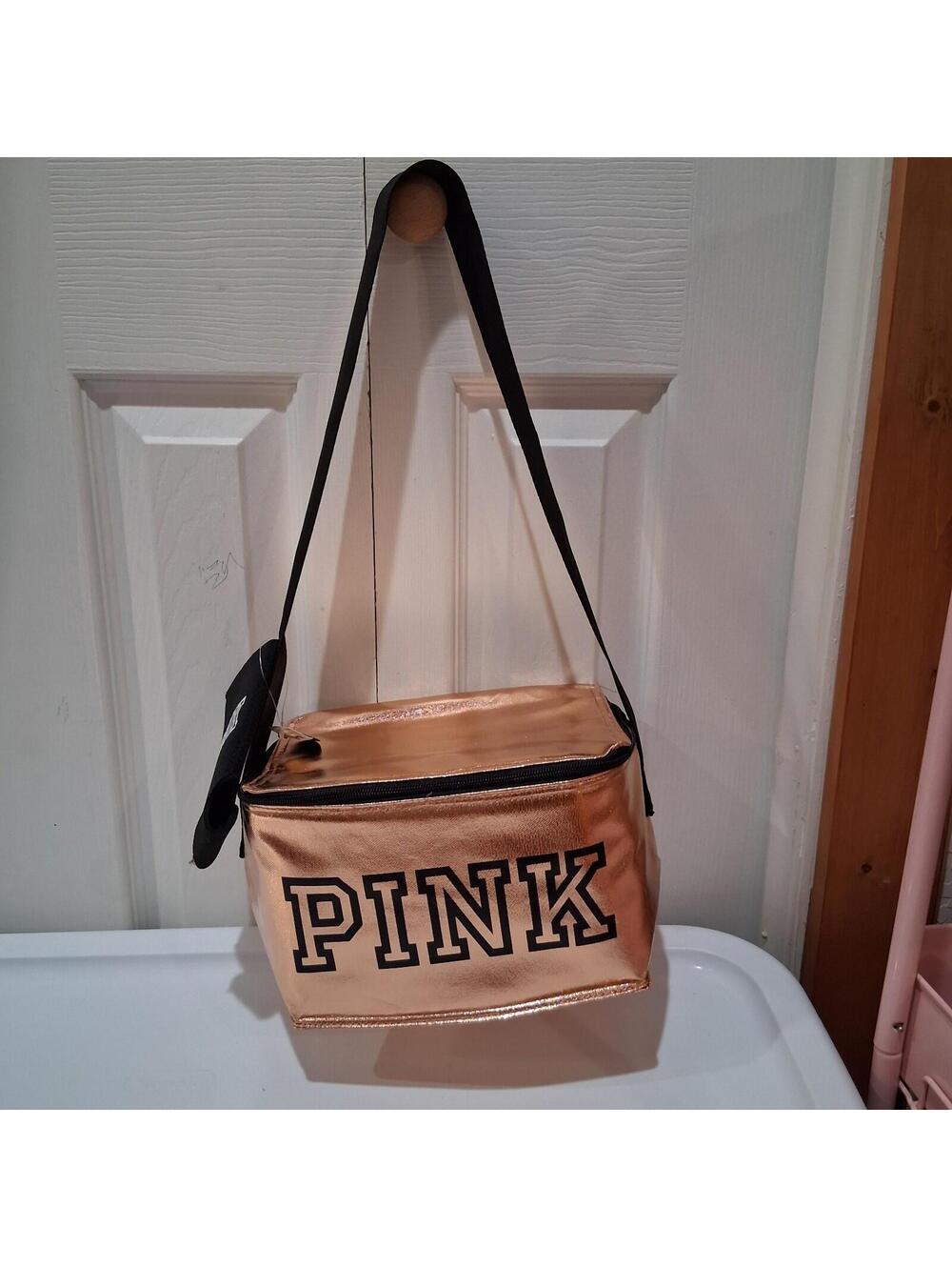 Rose Gold PINK Victorias Secret Cooler Lunchbox Insulated Bag NEW Coozie
